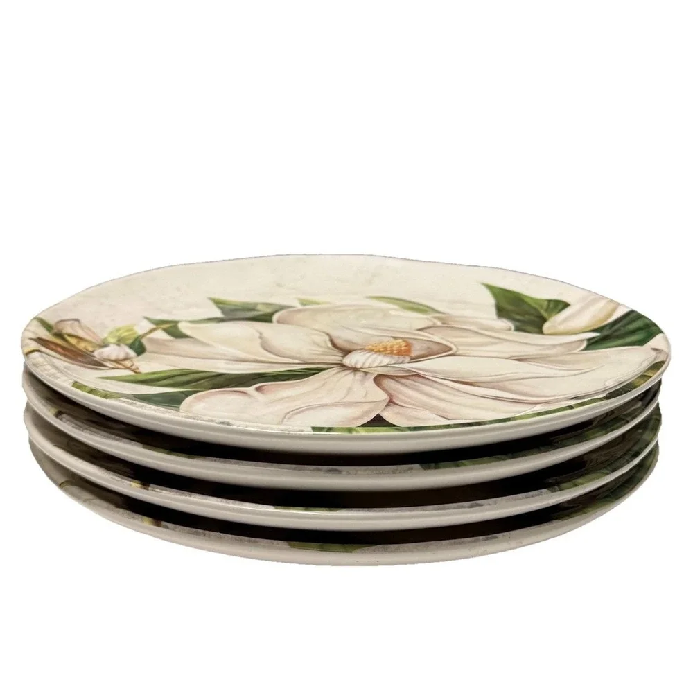 Pier 1 Magnolia Floral Pattern Ironstone 8.75